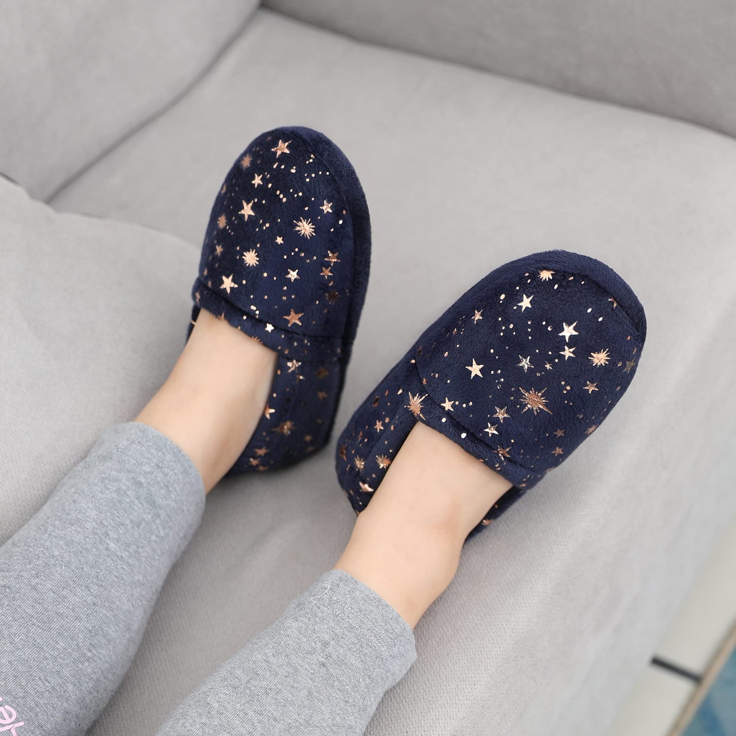 Kids Slippers for Girls Toddler Elastic Heel House Shoes Cozy Memory Foam Slippers Boys Indoor Outdoor