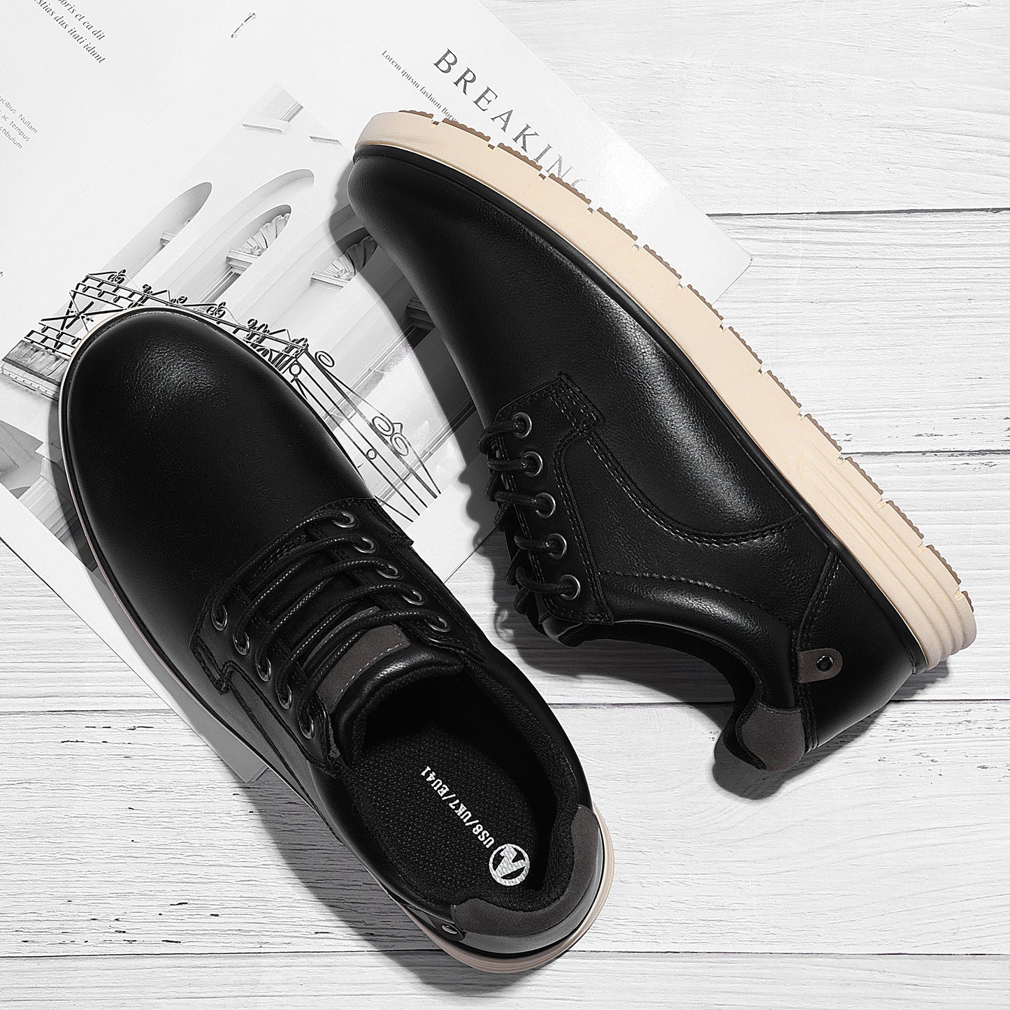 Men's Vintage Solid Color Low Top Boots, Comfy Non Slip Durable Lace Up Shoes For Men's Outdoor Activities