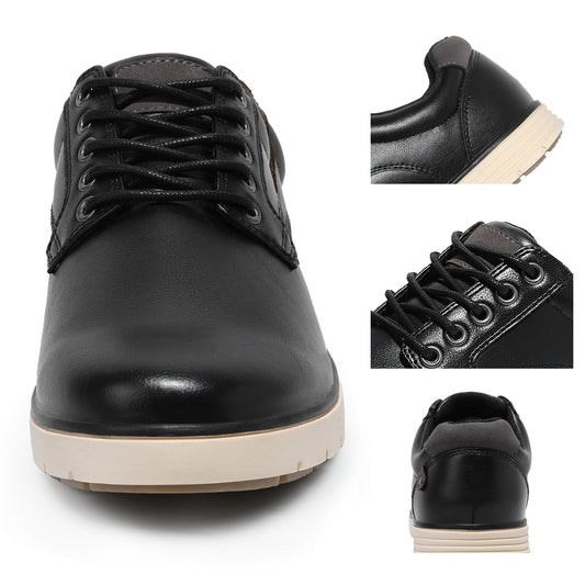 Men's Vintage Solid Color Low Top Boots, Comfy Non Slip Durable Lace Up Shoes For Men's Outdoor Activities