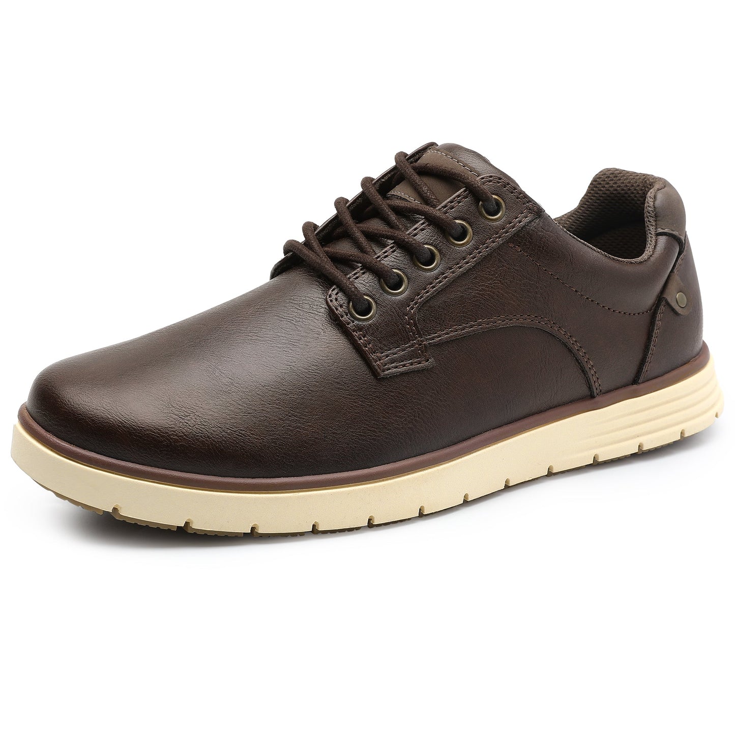 Men's Vintage Solid Color Low Top Boots, Comfy Non Slip Durable Lace Up Shoes For Men's Outdoor Activities