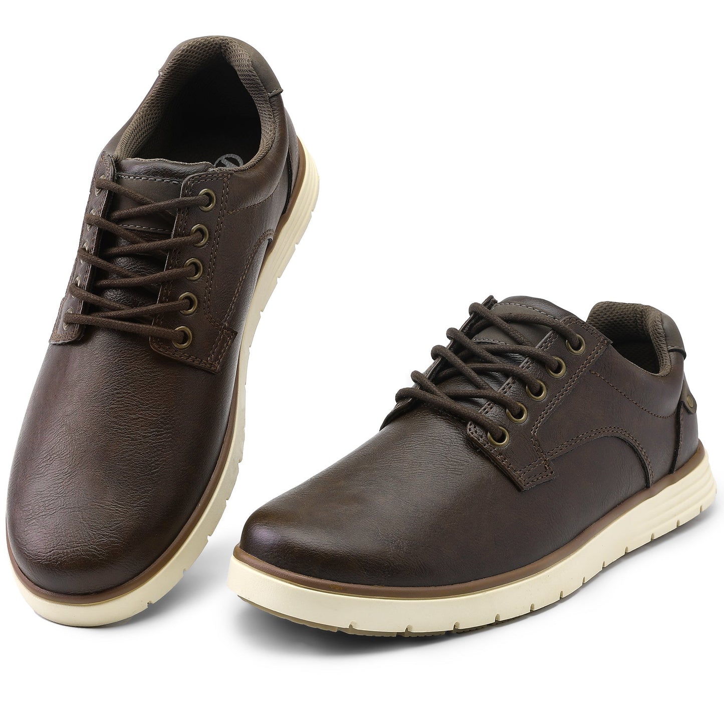 Men's Vintage Solid Color Low Top Boots, Comfy Non Slip Durable Lace Up Shoes For Men's Outdoor Activities