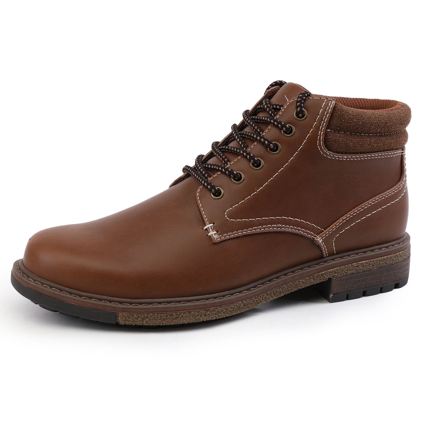 Men's Vintage Solid Color Boots, Comfy Non Slip Durable Lace Up Shoes For Men's Outdoor Activities