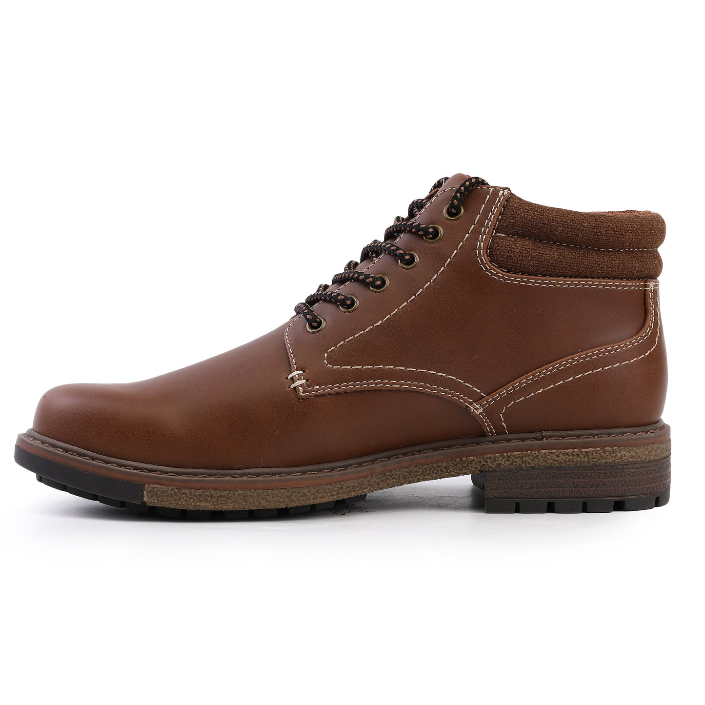 Men's Vintage Solid Color Boots, Comfy Non Slip Durable Lace Up Shoes For Men's Outdoor Activities