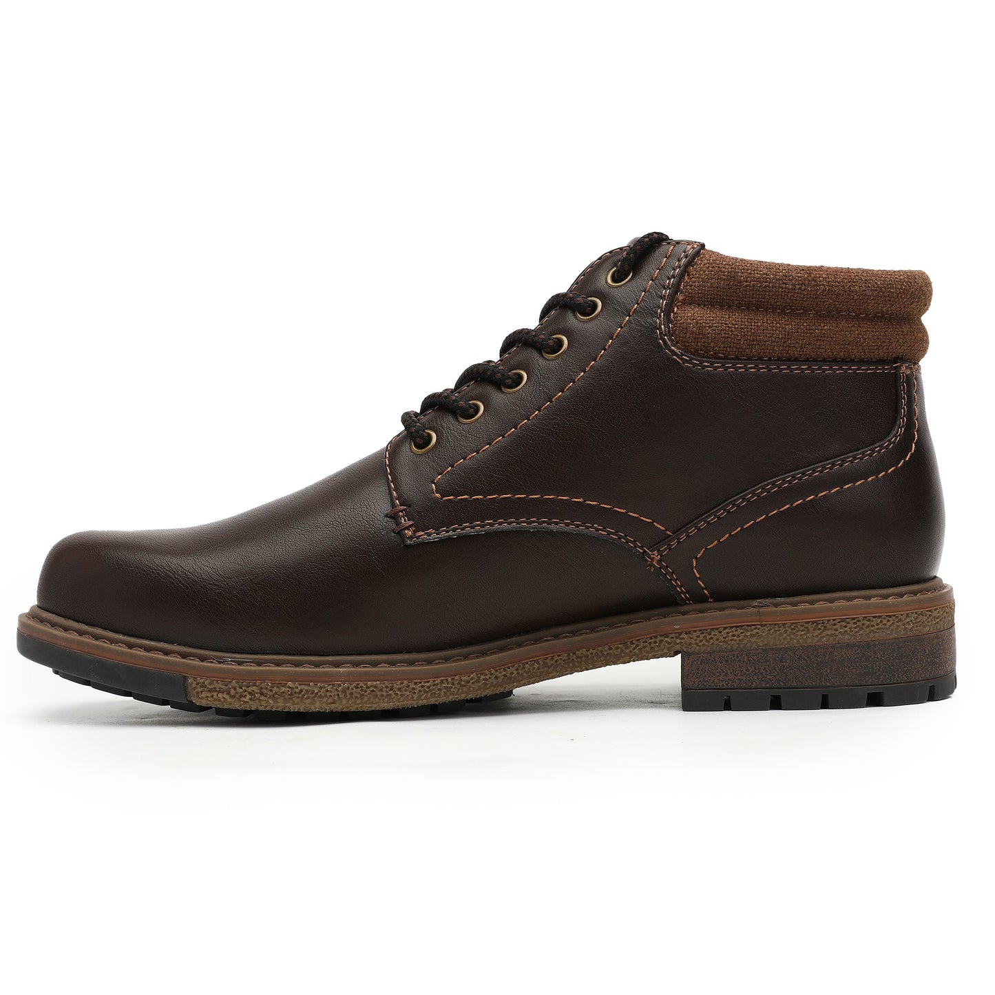 Men's Vintage Solid Color Boots, Comfy Non Slip Durable Lace Up Shoes For Men's Outdoor Activities
