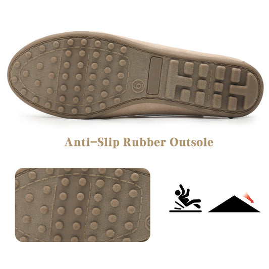 Comfortable Bowknot Driving Loafers Women's Slip On Flats for Casual Walking, Penny Style, Soft Upper, Breathable Insole, Anti-Slip Outsole, Easy to Wear