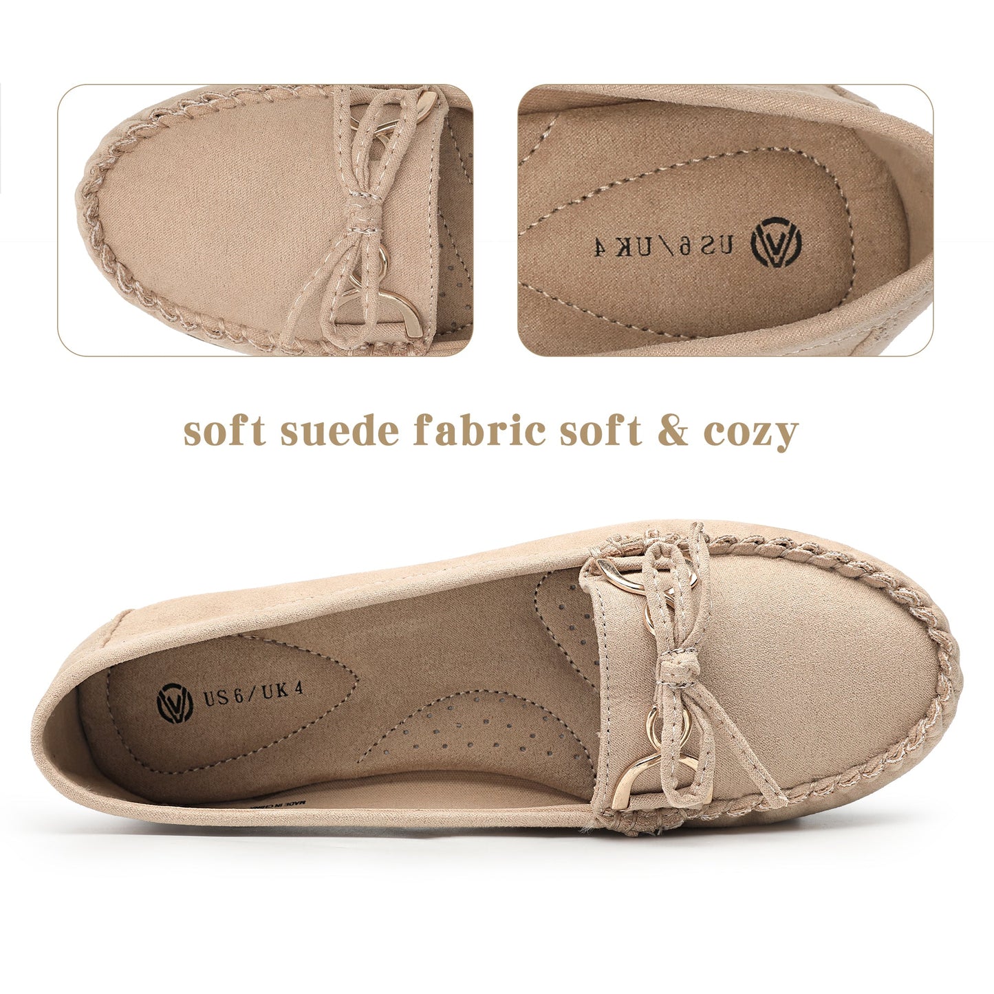 Comfortable Bowknot Driving Loafers Women's Slip On Flats for Casual Walking, Penny Style, Soft Upper, Breathable Insole, Anti-Slip Outsole, Easy to Wear