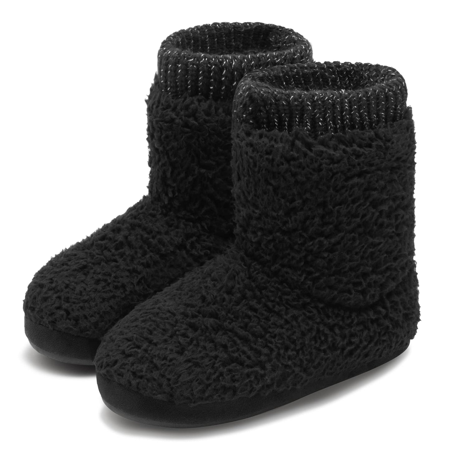 Cozy Faux Fleece Fuzzy Ankle Bootie Slippers Soft Plush Lining, Anti-Slip Sole, Comfortable Slip-on Design, Warm and Fuzzy, Indoor/Outdoor, Perfect for Cold Winter Days