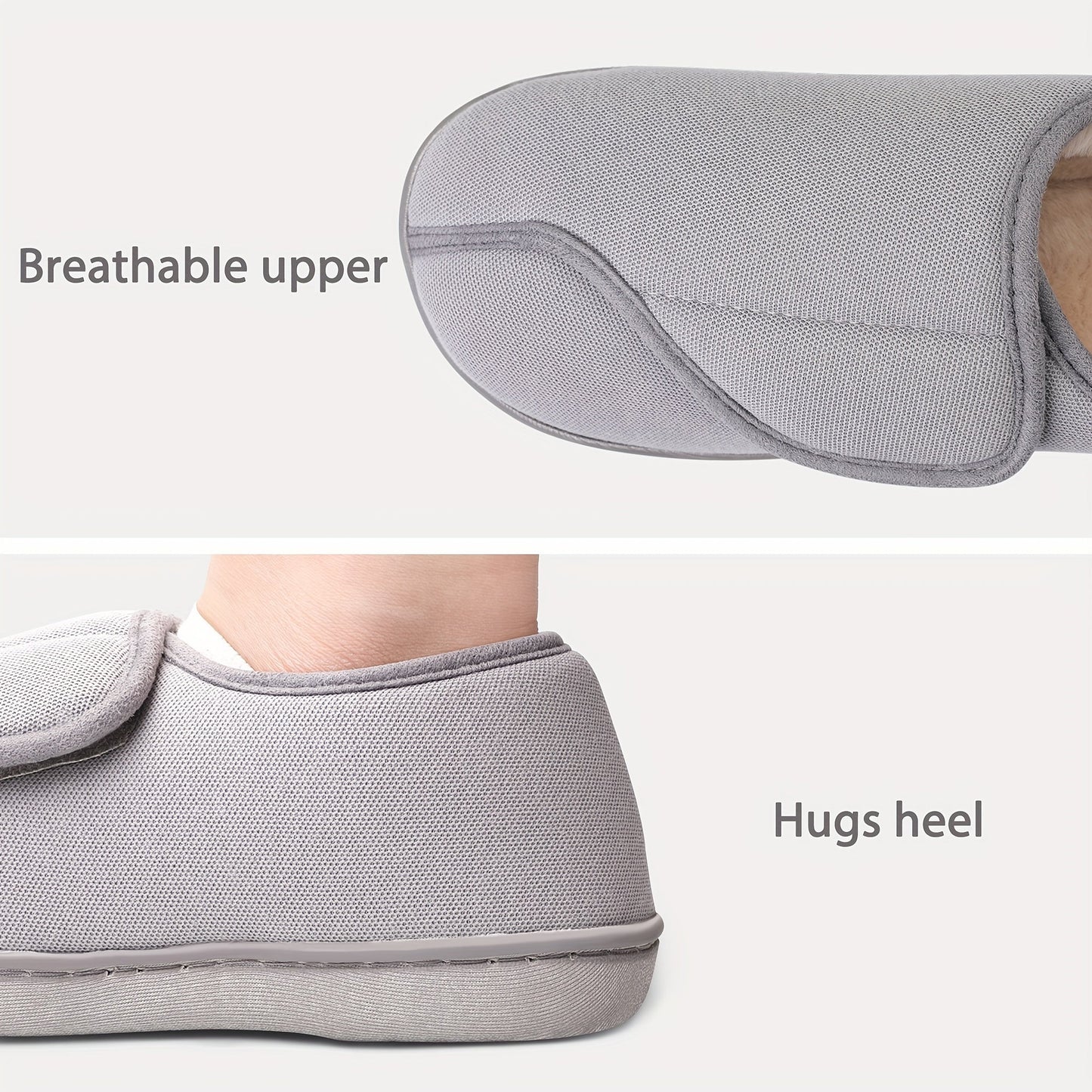 Womens Slippers Adjustable Closure Toe Diabetic Slipper Shoes Memory Foam Comfy House Shoes