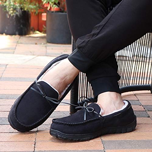 Essentials Men's Warm Comfortable Slippers Size 8 Black