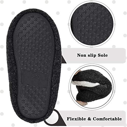 HOMEHOT Boys Slippers Cute Kids House Shoes Memory Foam Bedroom Slippers Anti Slip Rubber Sole Indoor Outdoor Shoes Black Big Kid 2-3