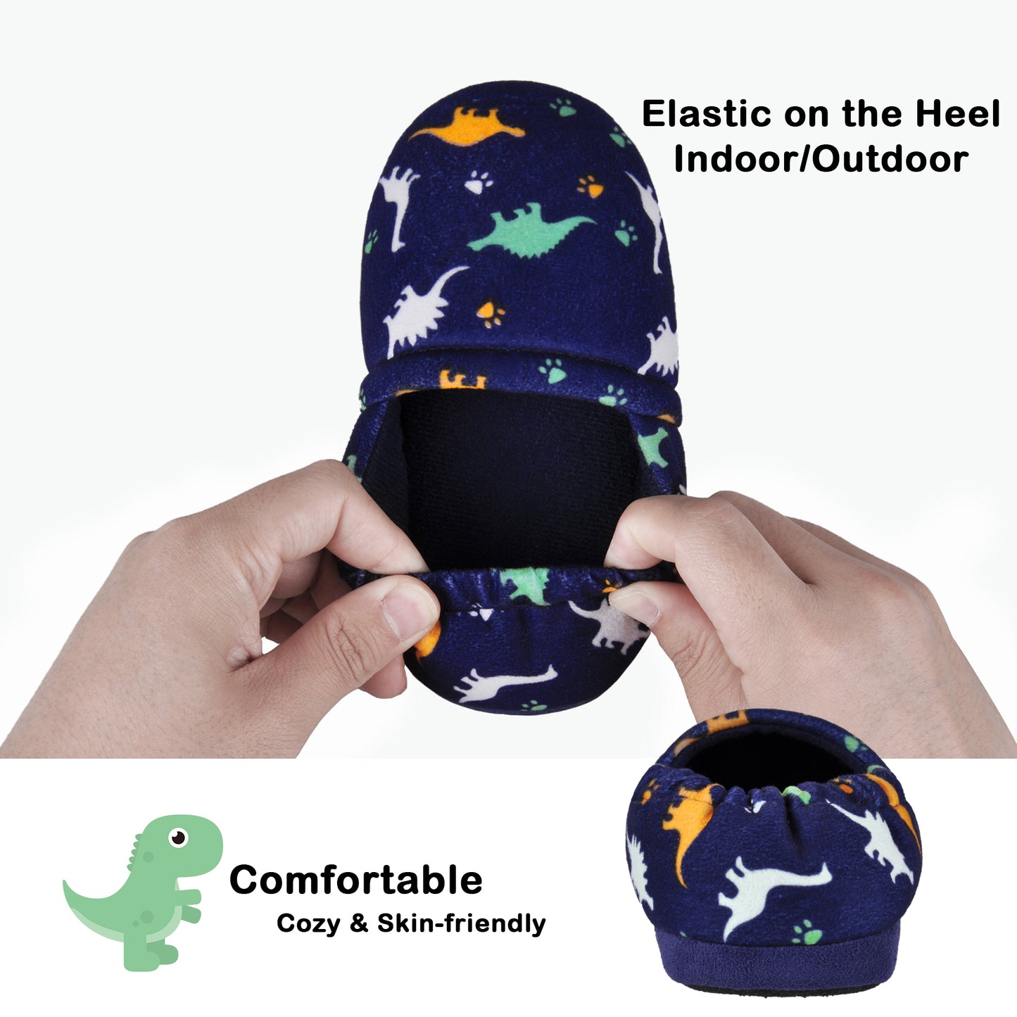 HOMEHOT Boys Slippers Kids Toddler Elastic Heel House Shoes Cozy Memory Foam Slippers Indoor Outdoor