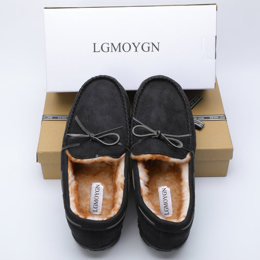 LGMOYGN Mens Slippers Mens Memory Foam House Slippers Anti-Slip Moccasins Slippers for Men Slip On Loafer Slippers