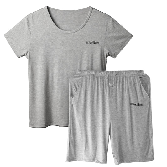 Grey pajama set from One Shoe,All Scenes!