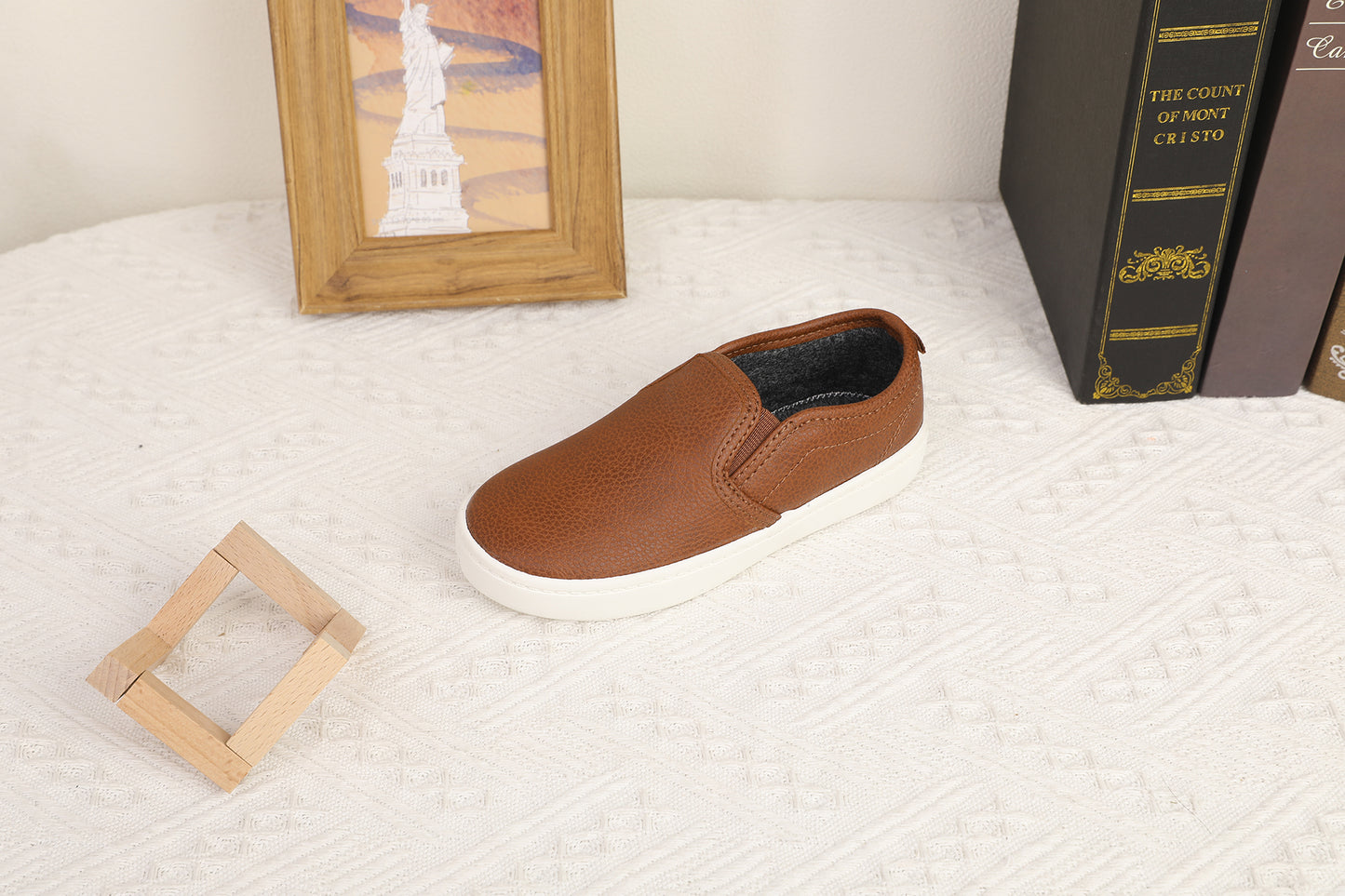KinderKicks Classic Brown Leather Shoes for Kids