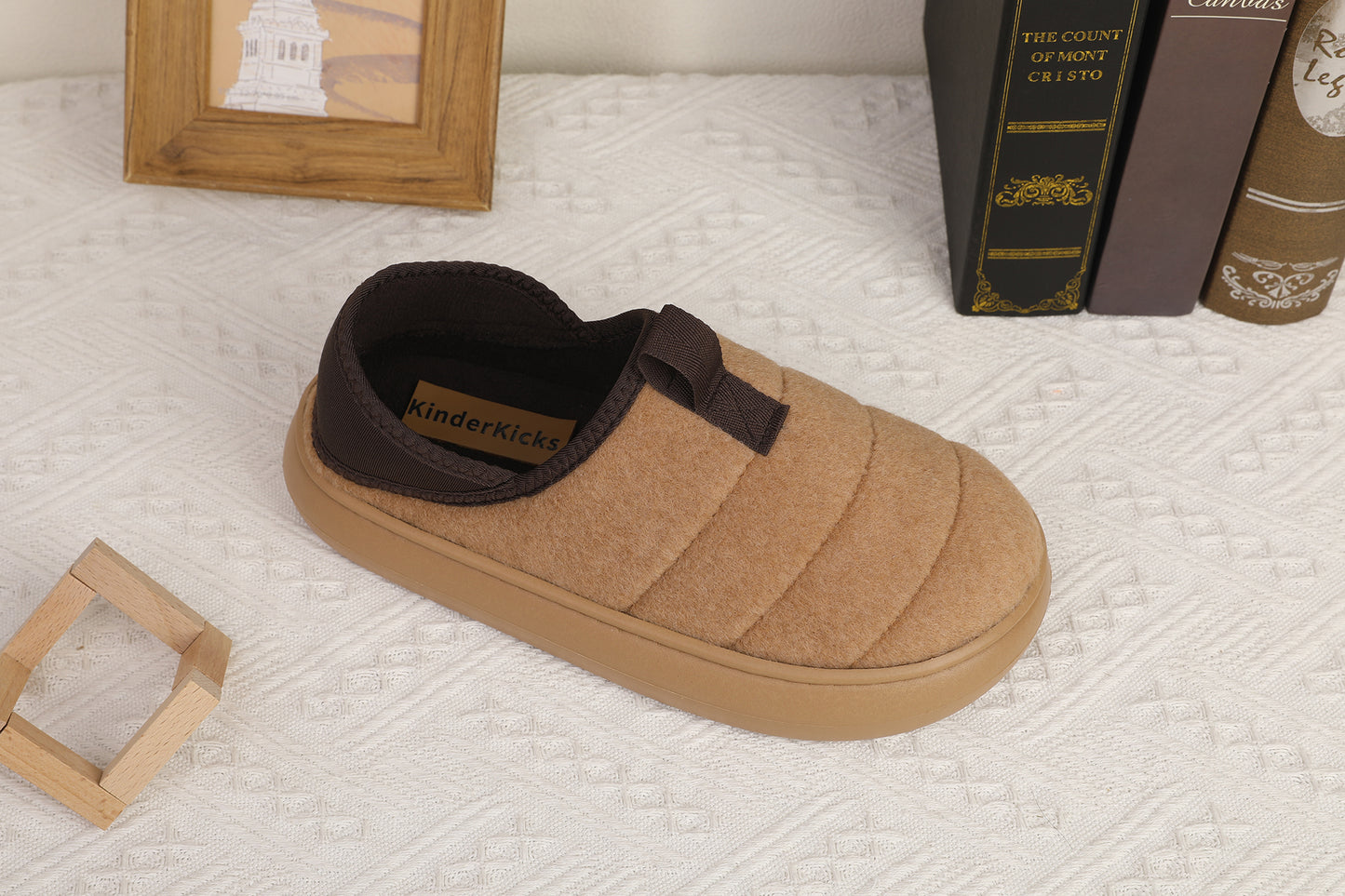 Kinderkicks Cozy Brown Winter Boots — Warm & Comfortable Indoor/Outdoor Kids' Slippers