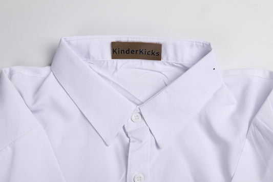 Kinderkicks Classic White Cotton Shirt – Premium Versatile Dress Shirt for Formal Wear