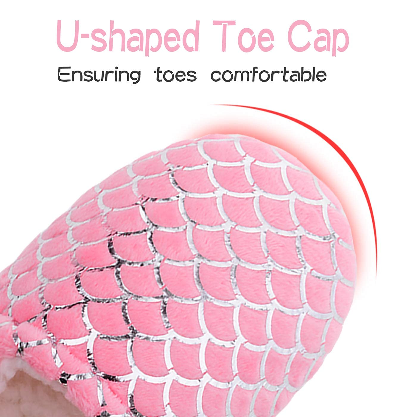 HOMEHOT Girls Slippers Little Kid Big Kid Memory Foam House Slippers Indoor Outdoor Rubber Sole