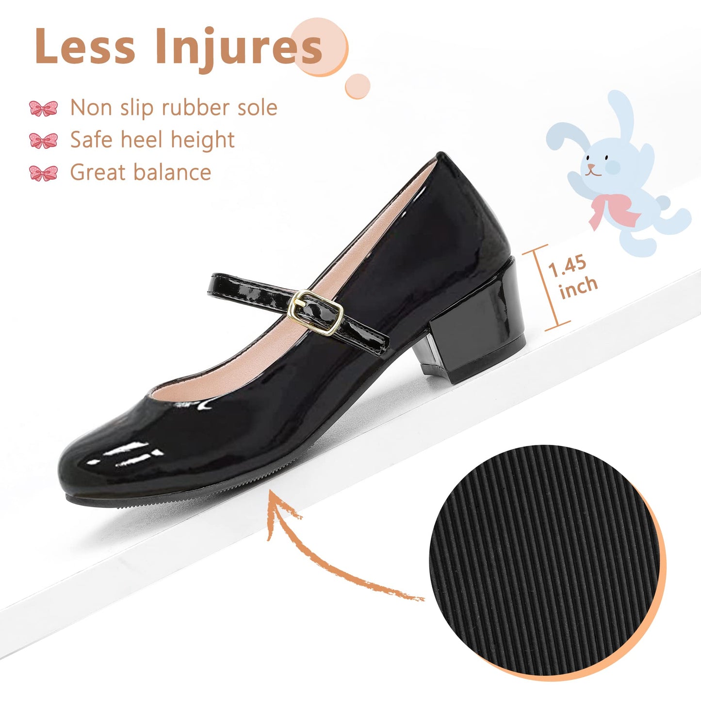 Girls Mary Jane Dress Shoes - Princess Ballerina Flats Low Heels for School Party Wedding, Back to School Shoes for Girls (Little Kid/Big Kids)