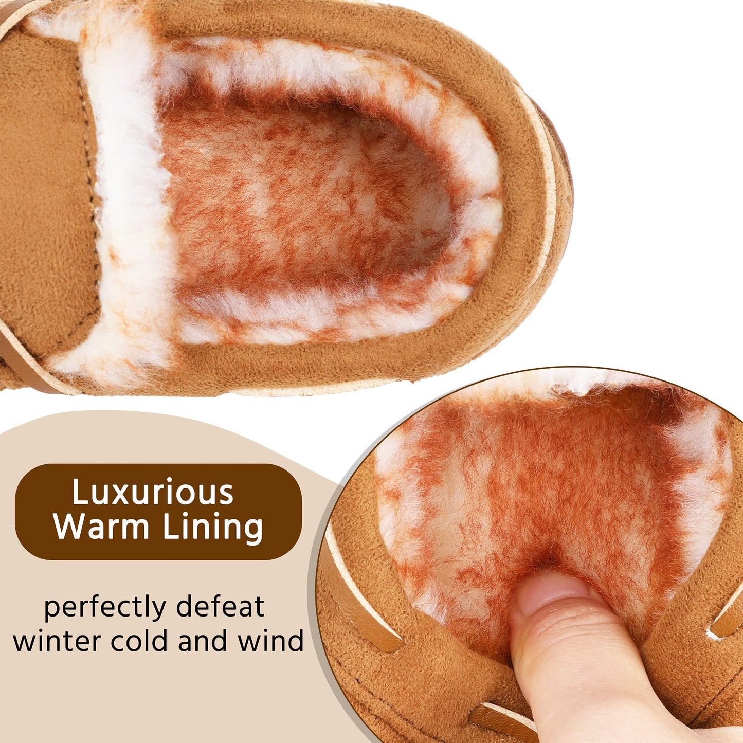 Boys Slippers Girls Slippers Memory Foam Moccasin Shoes Furry Plush Lining Non Slip Indoor Outdoor Boys Slippers for Big Kids Little Kids