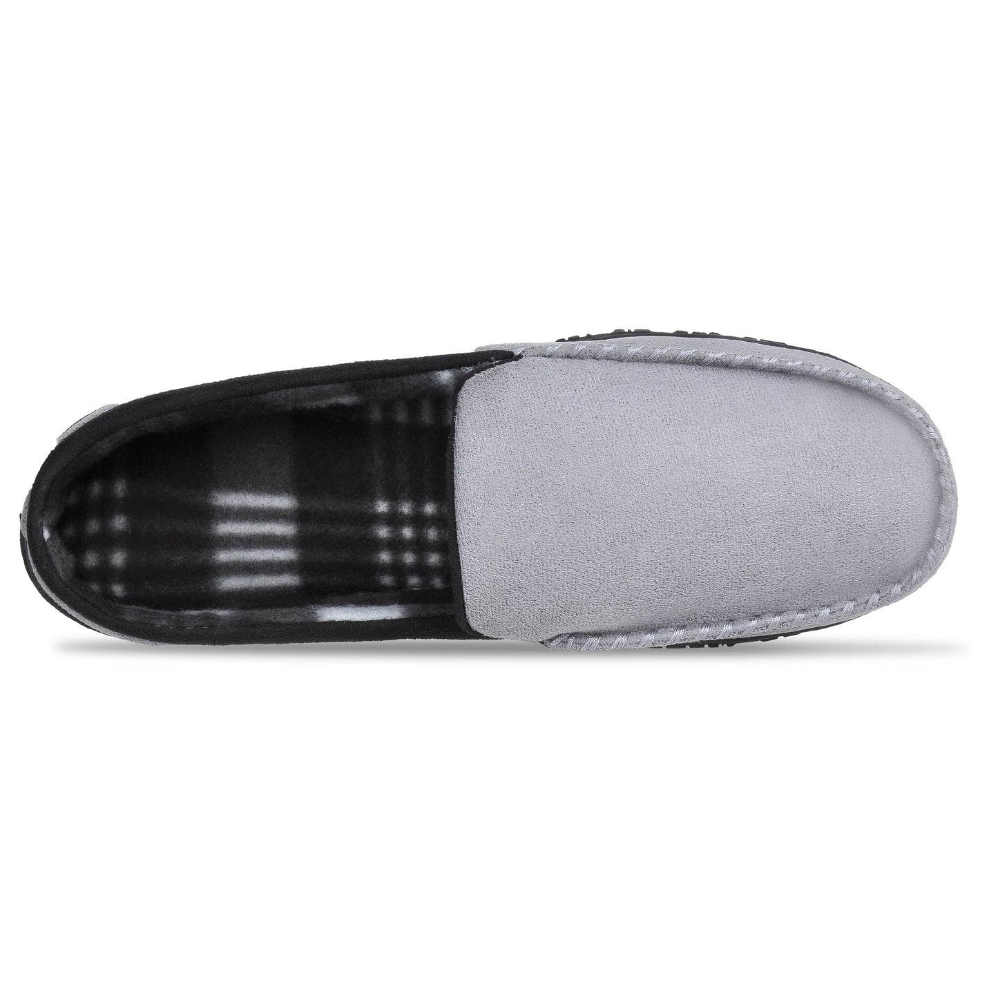 Men's Moccasin Slippers Memory Foam Indoor/Outdoor Warm Suede House Shoes with Slip on Rubber Sole