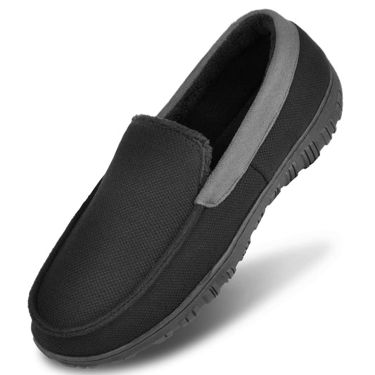 Men's Slip On Loafer Shoes With Bowknot, Comfy Non Slip Casual Rubber Sole Home Shoes For Men's Indoor Activities