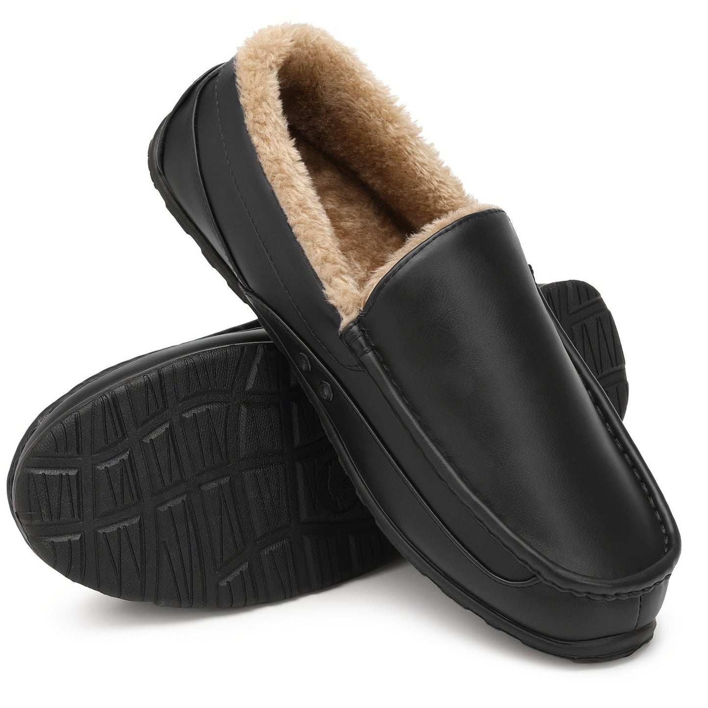 Men's Slippers House Shoes Furry Water-resistant Indoor&Outdoo r Mocassin Anti-Slip slipper for men