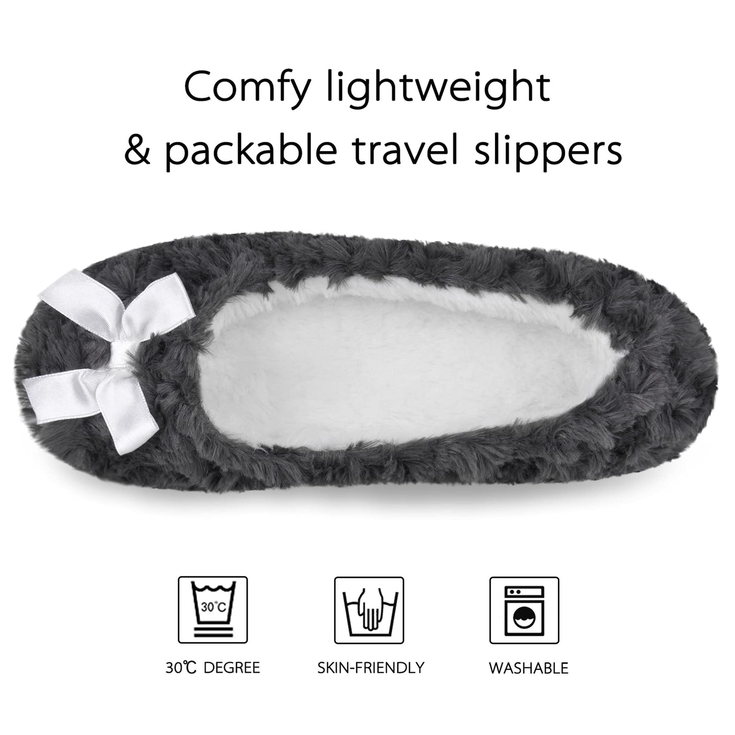 Women's Ballerina Slippers with Comfy Memory Foam Slip-on House Shoes