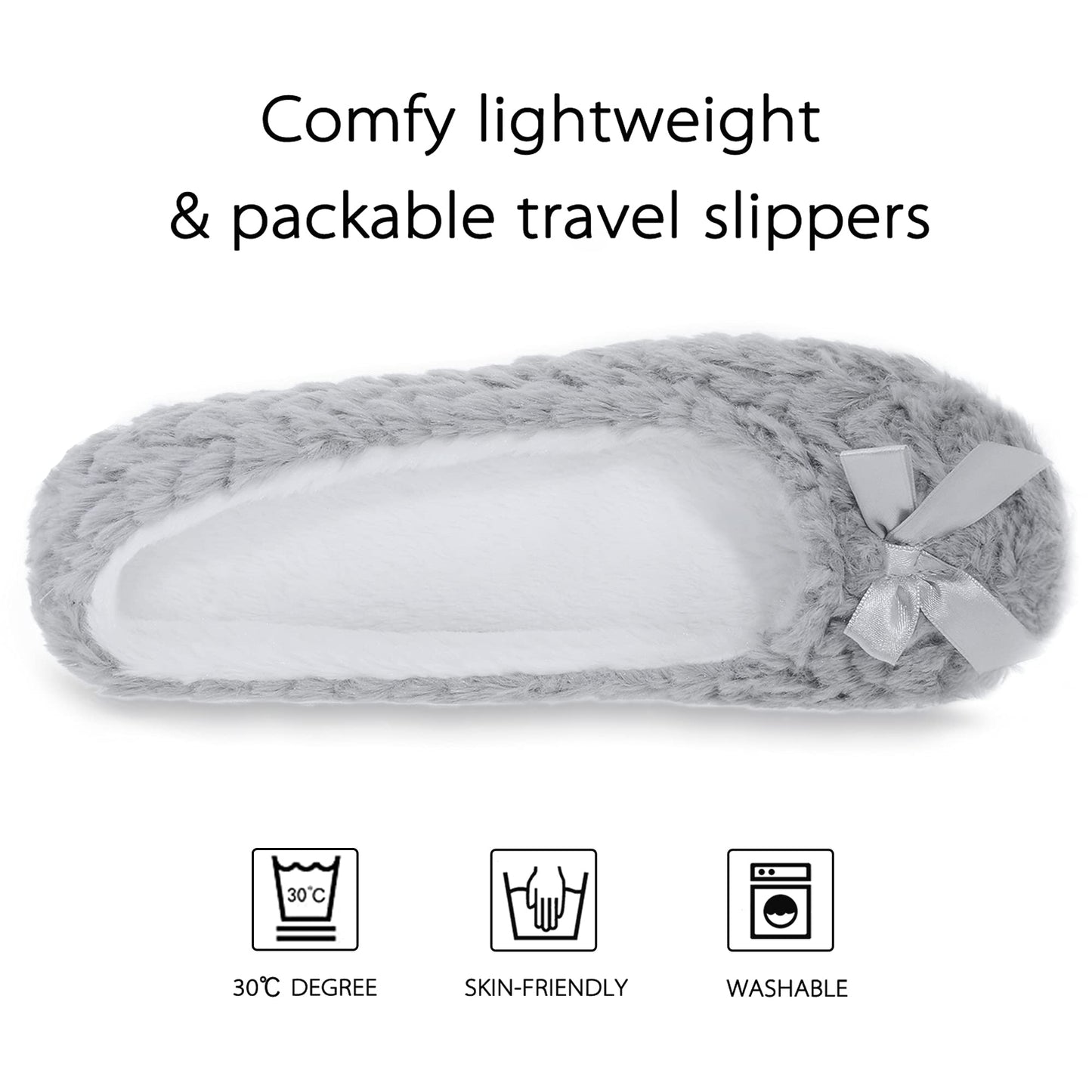 Women's Ballerina Slippers with Comfy Memory Foam Slip-on House Shoes