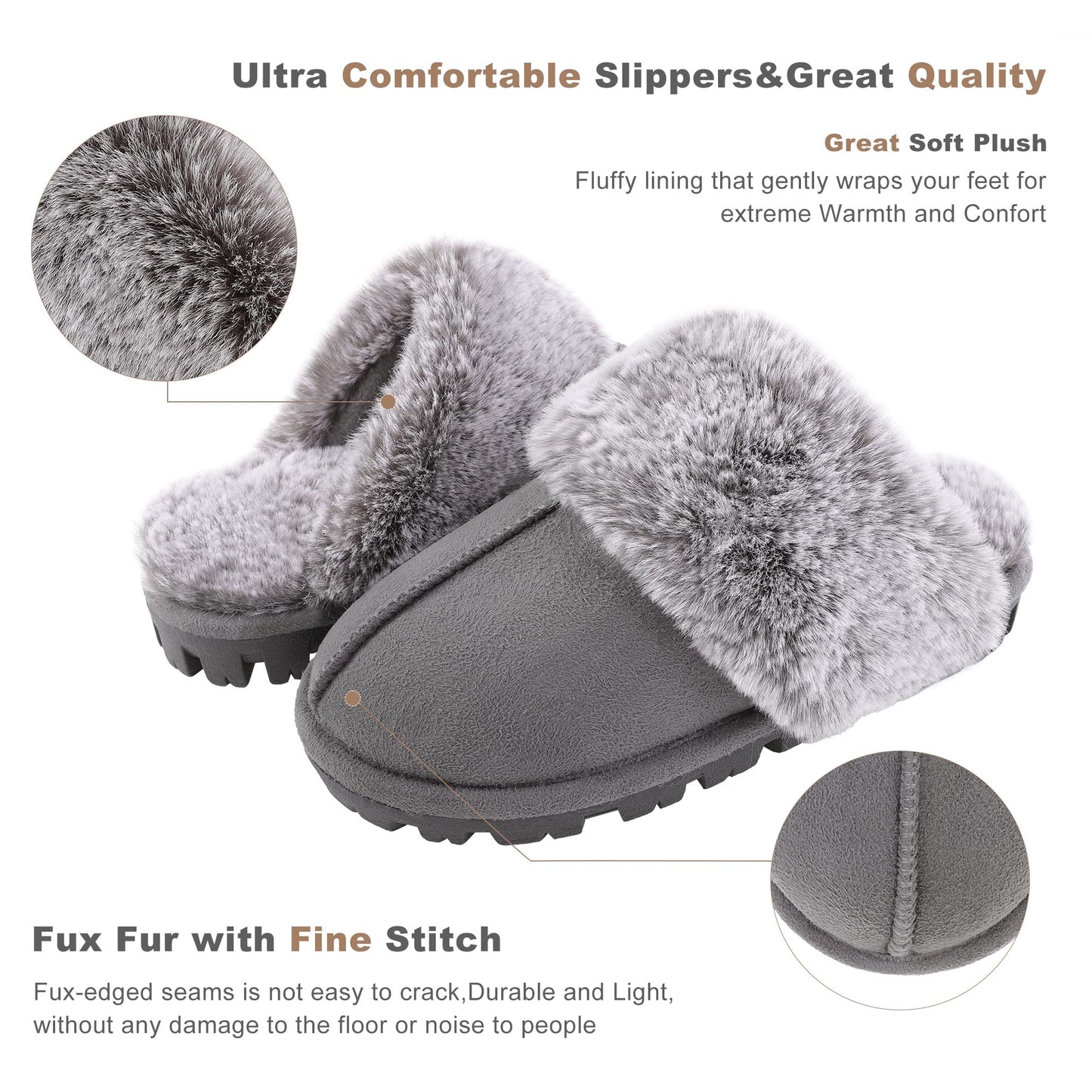 Womens Memory Foam Slippers for Women Indoor Outdoor Womens House Shoes