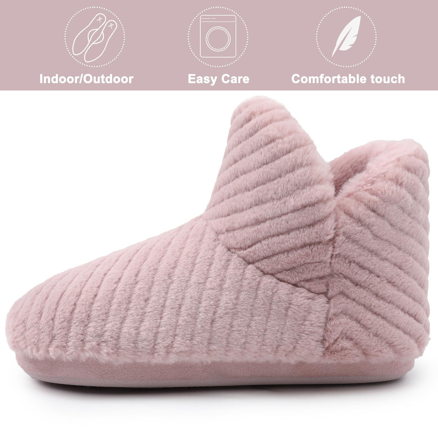 Womens Slippers Winter Warm House Shoes Comfort Soft Fleece Faux Fur Lining Bootie Slippers