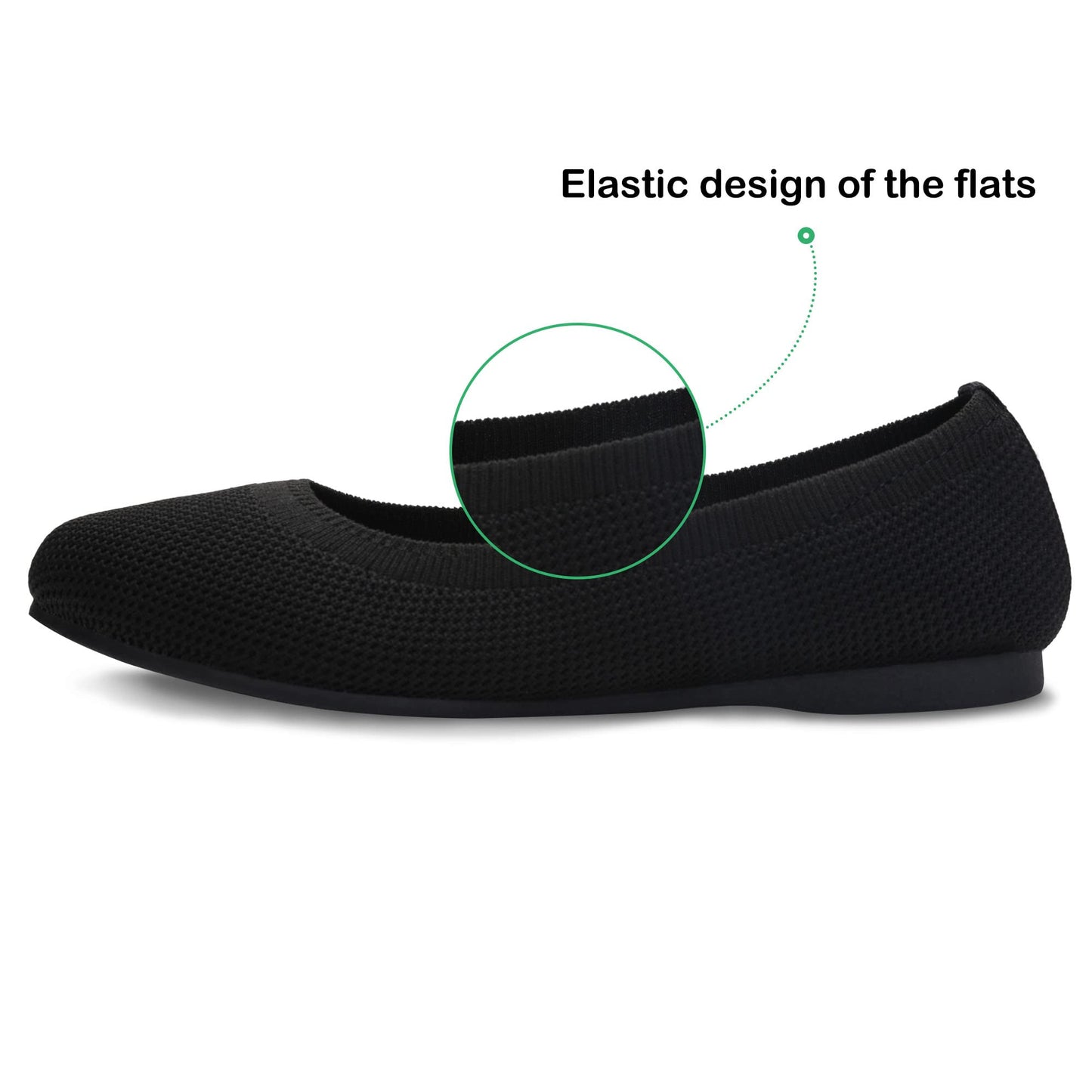 Ballet Flats Shoes for Women, Foldable Knit Women's Flats with Arch Support, Comfortable Shoes for Women Dressy Casual Work Office