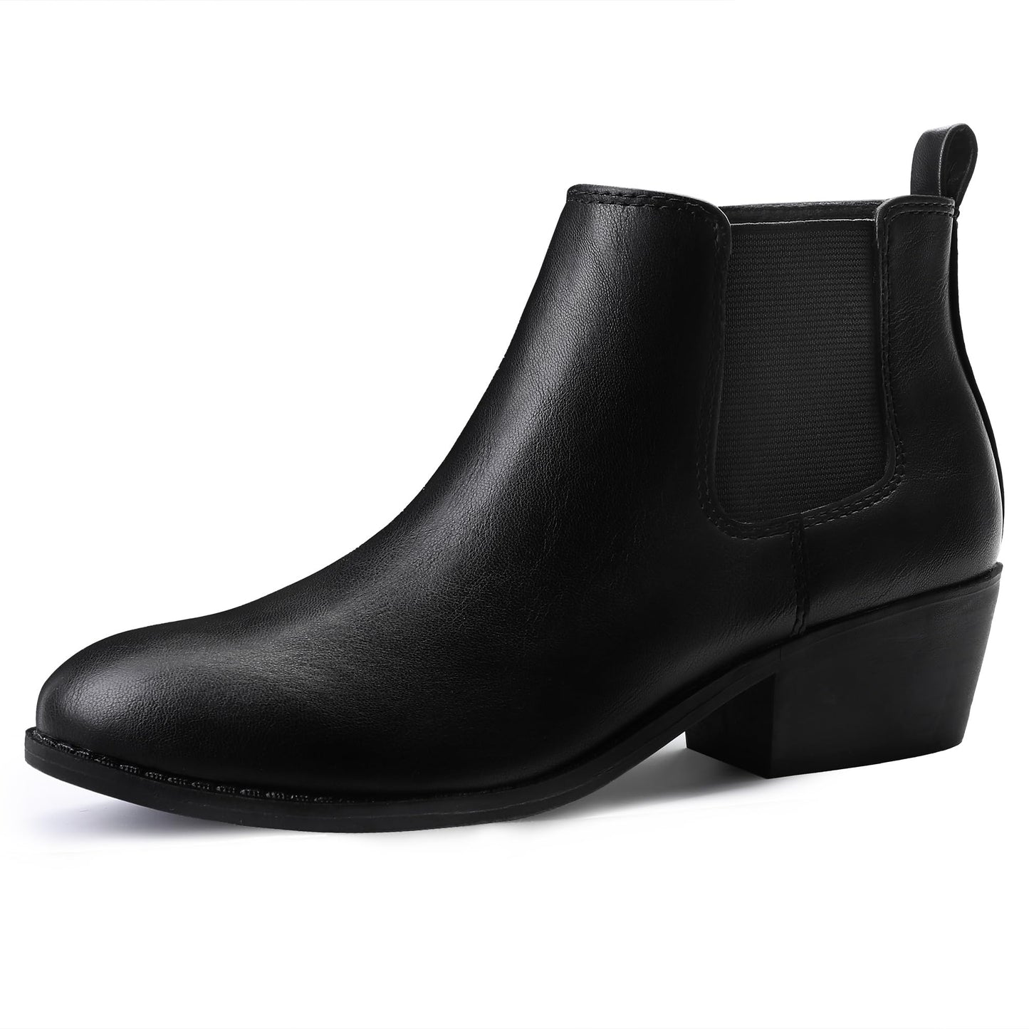 Chelsea Boots Women Fashion Ankle Booties Classic Low Heel Side Zip Shoes for Women Black Brown