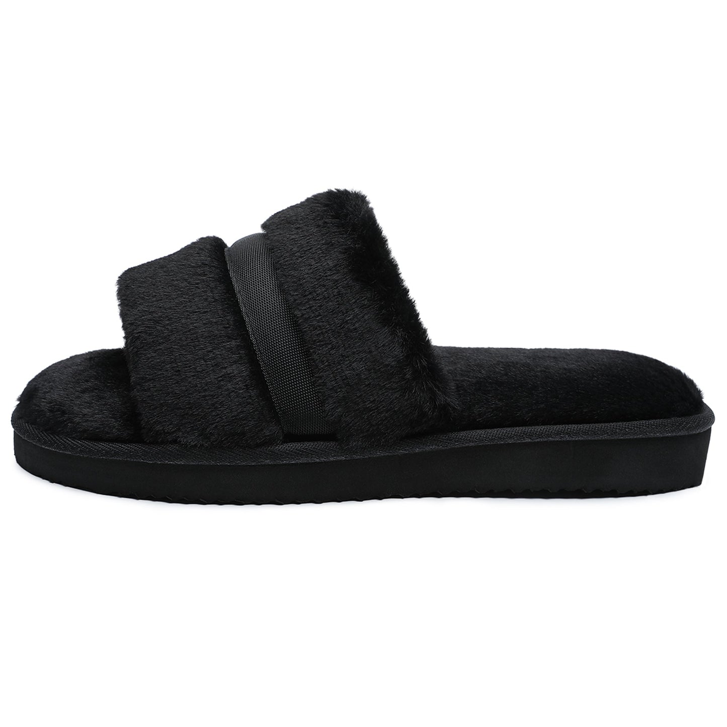 Women's Fuzzy House Memory Foam Slippers, Furry Faux Fur Lined Bedroom Shoes, Cozy Indoor Slide