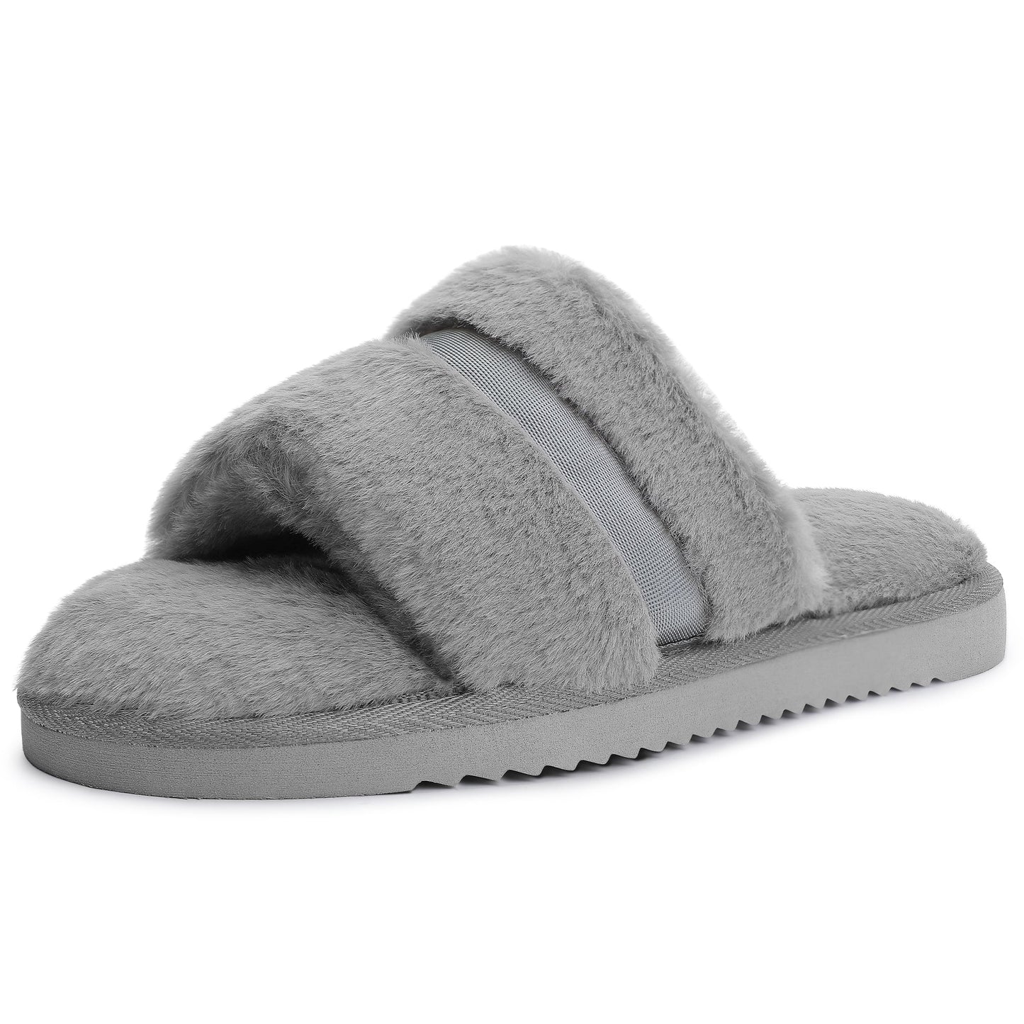 Women's Fuzzy House Memory Foam Slippers, Furry Faux Fur Lined Bedroom Shoes, Cozy Indoor Slide