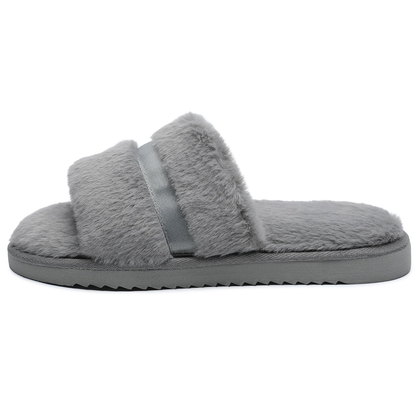 Women's Fuzzy House Memory Foam Slippers, Furry Faux Fur Lined Bedroom Shoes, Cozy Indoor Slide