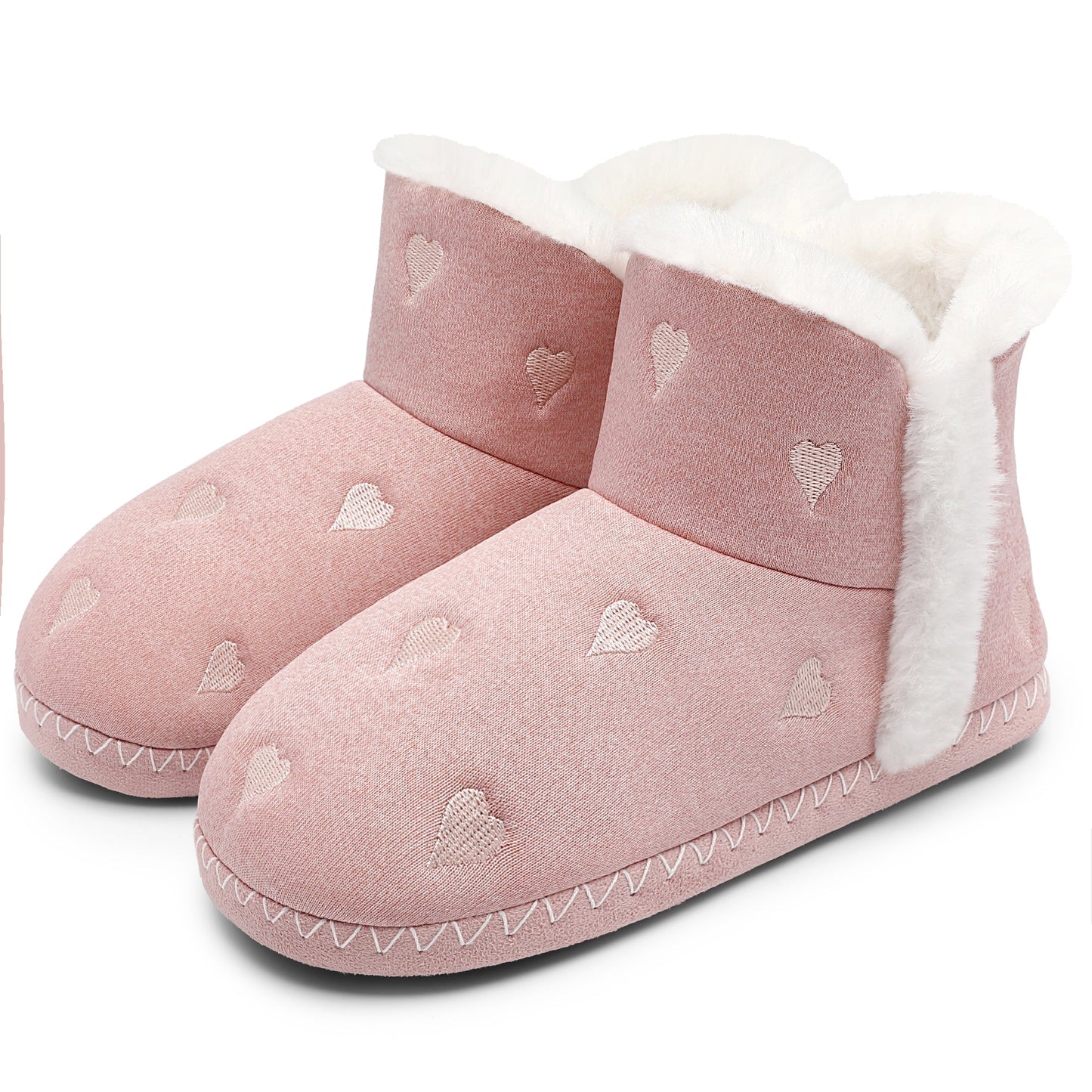 Womens Bootie Slippers Memory Foam House Shoes Indoor Outdoor with Rubber Soles