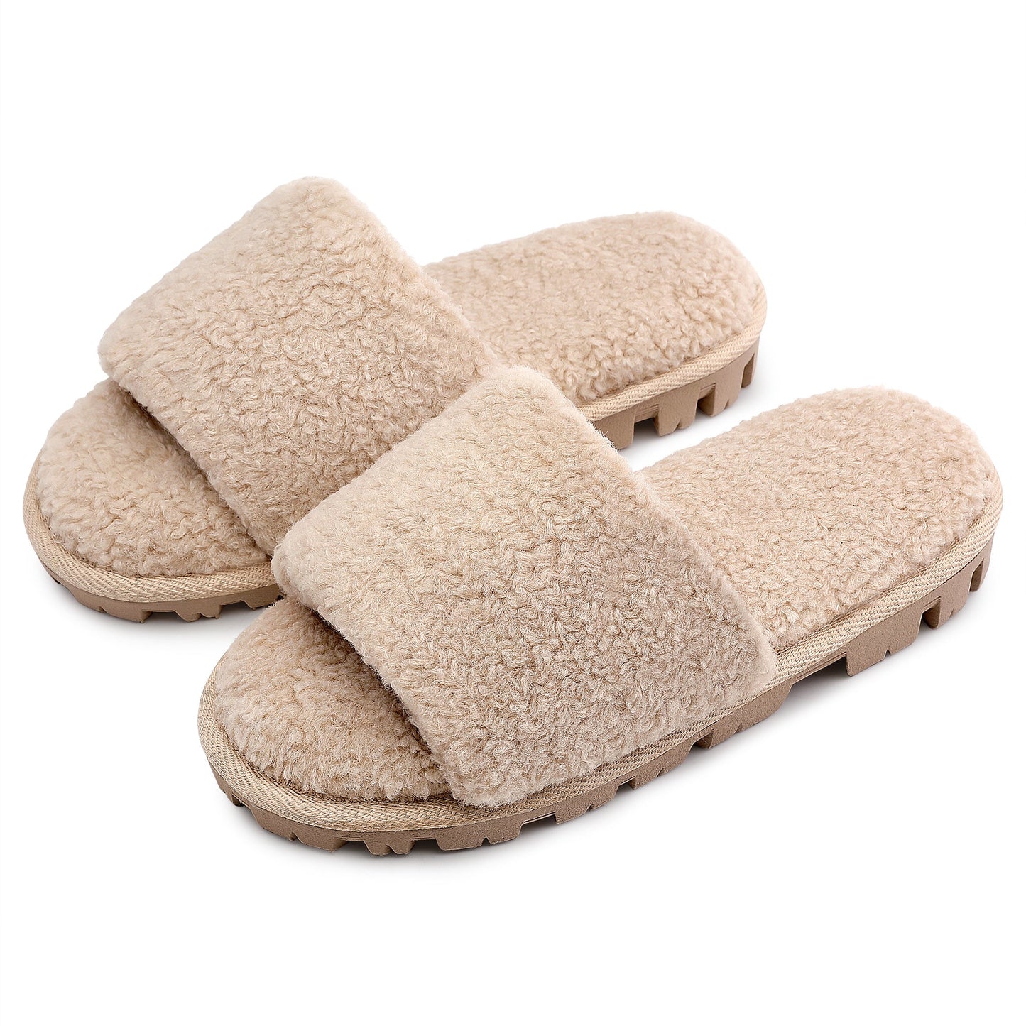 Women's Fuzzy House Memory Foam Slippers, Furry Faux Fur Lined Bedroom Shoes