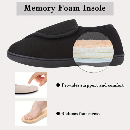 Womens Slippers Adjustable Closure Toe Diabetic Slipper Shoes Memory Foam Comfy House Shoes