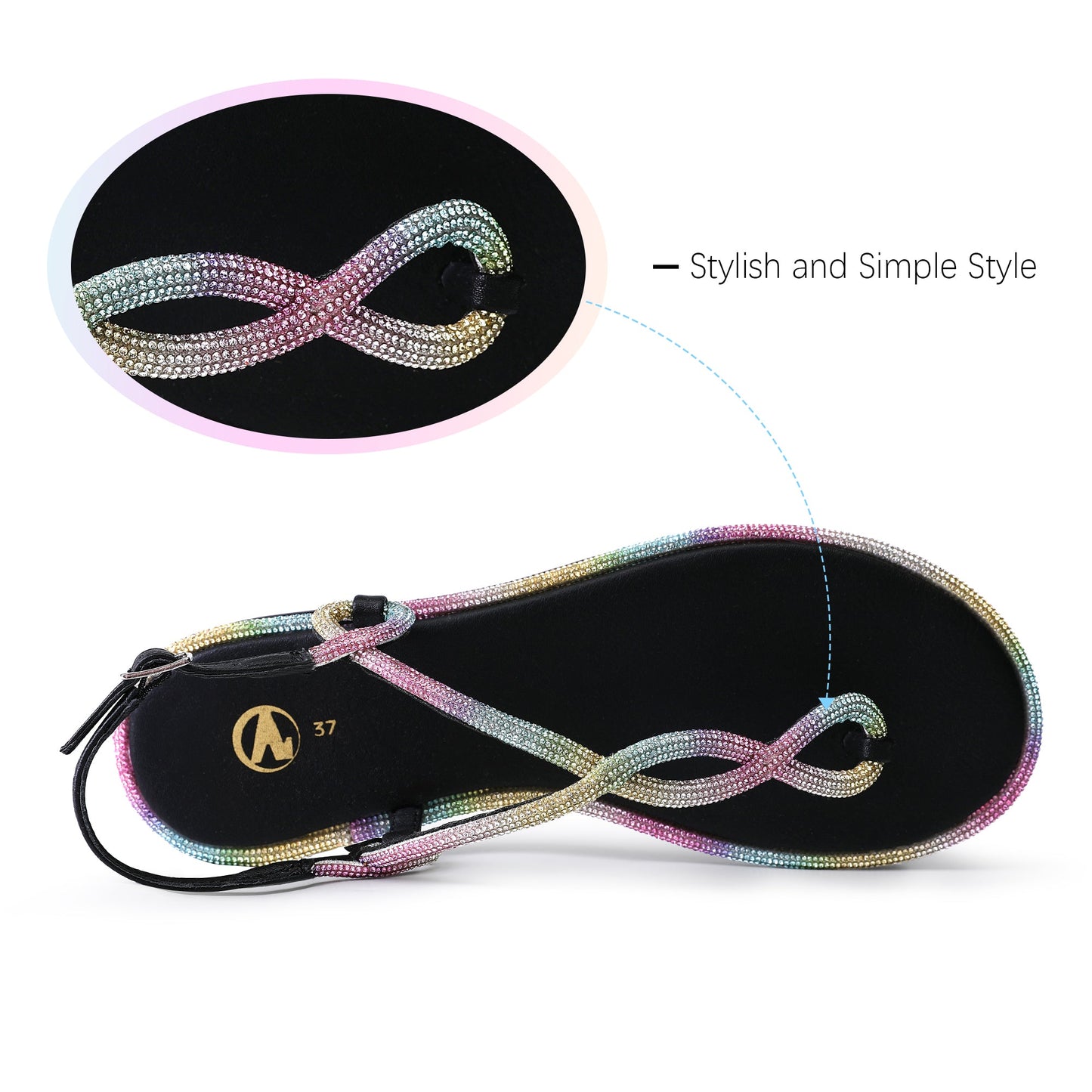 Women's Casual Fashion Thong Sandal with Ankle Strap