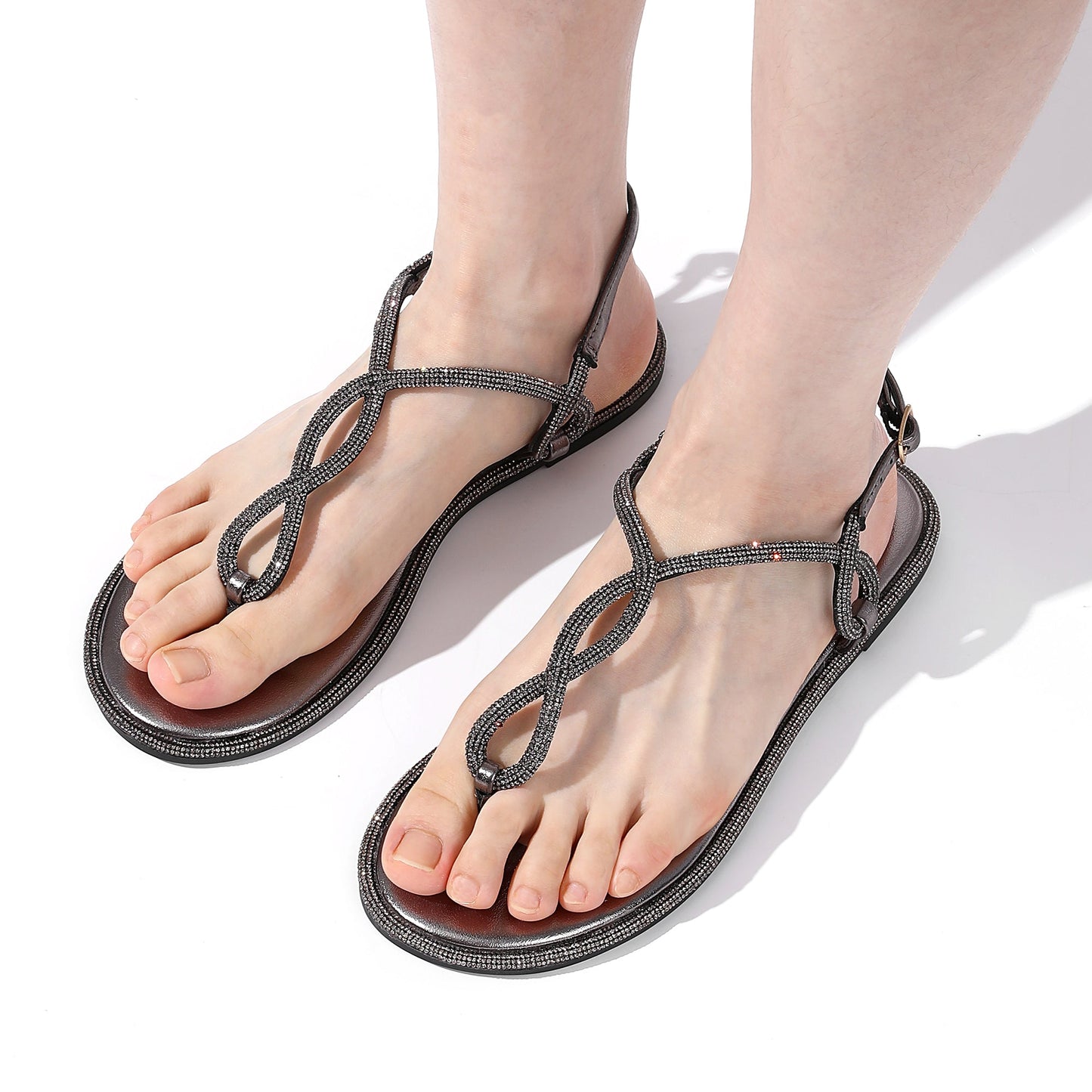 Women's Casual Fashion Thong Sandal with Ankle Strap