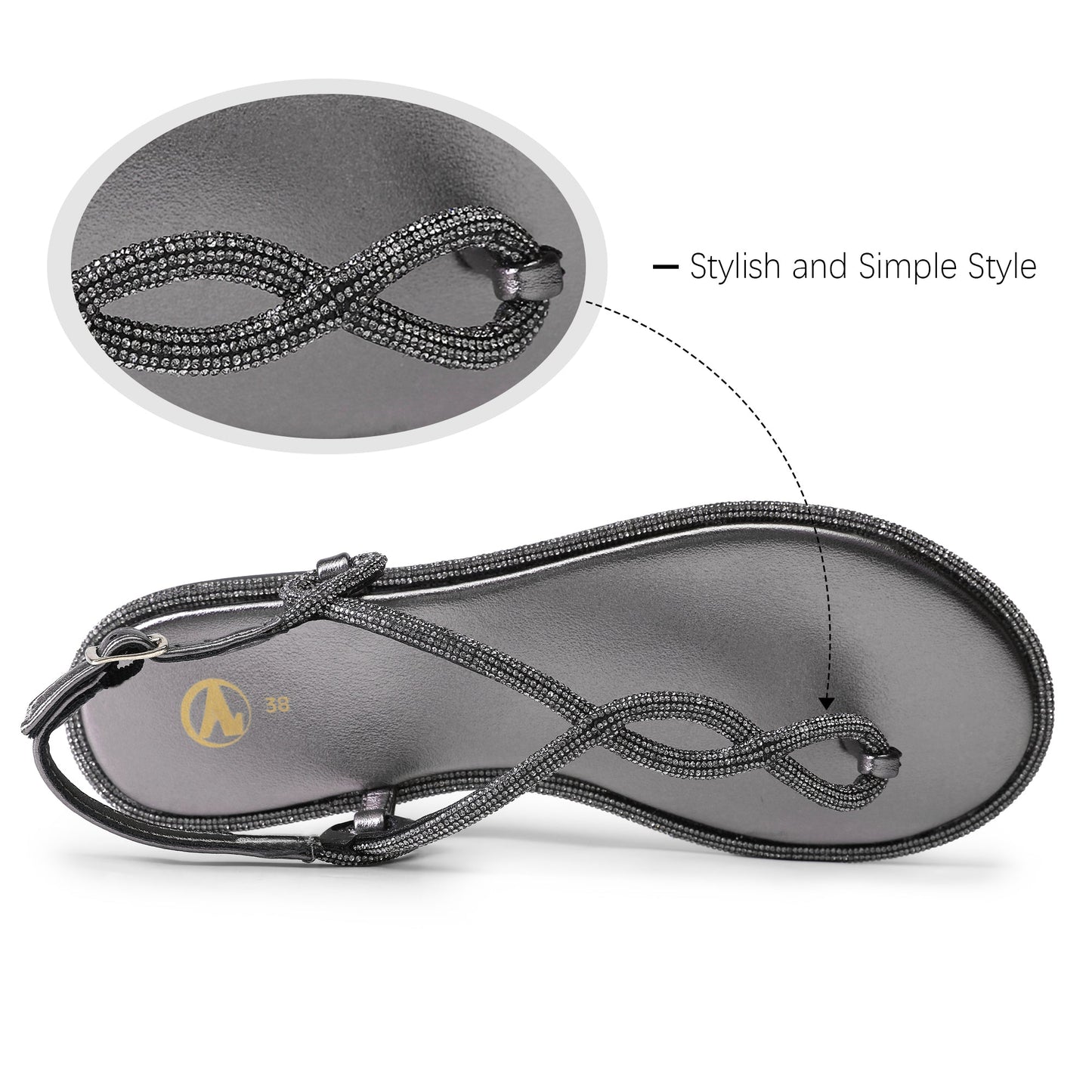 Women's Casual Fashion Thong Sandal with Ankle Strap