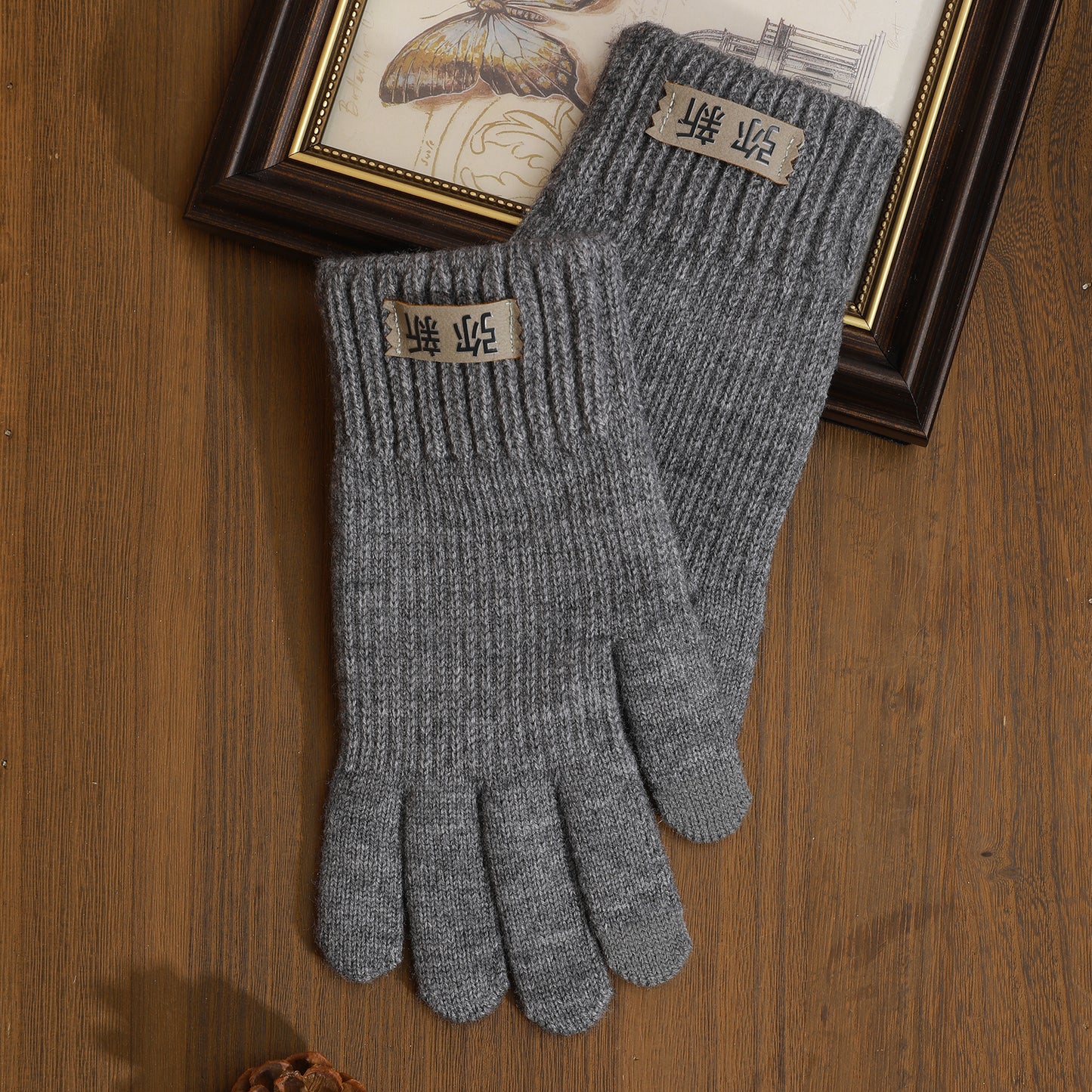 弥新 MIXIN Gray Wool Knit Gloves