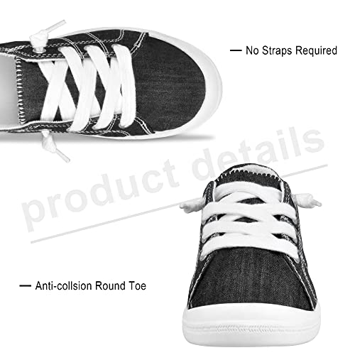 FUPPIA Womens Canvas Sneakers Low Top Lace Up Shoes Slip On Sneakers for Women