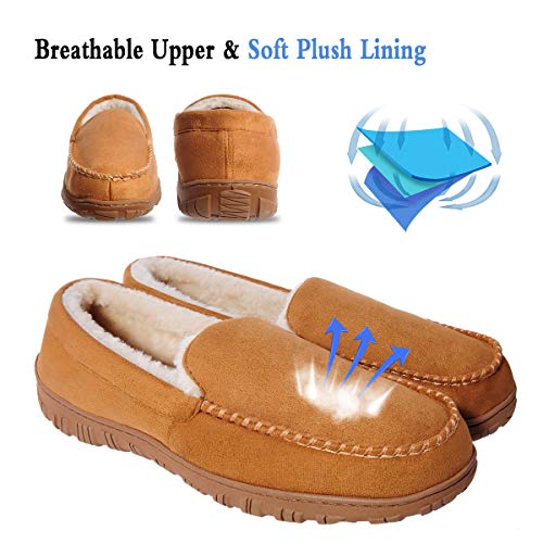 shoeslocker Men Slippers Indoor Outdoor Anti-Slip Slippers for Men Warm Plush