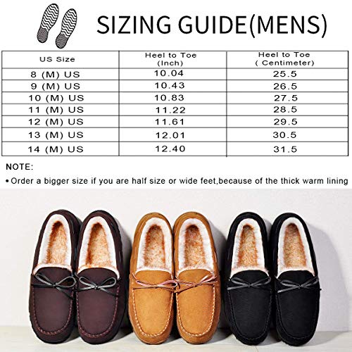 MIXIN Mens Slippers Moccasins Slippers for Men Warm House Shoes with Cozy Memory Foam Hard Sole Men's Indoor Outdoor Slippers